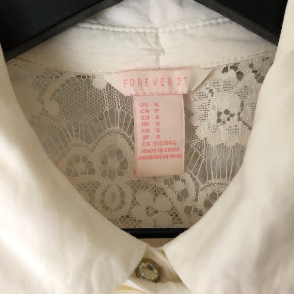 Forever 21 | Ivory Pink Lace Dress Bow Small - Picture 5 of 8